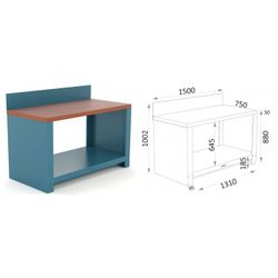BANCO 1500X750X880MM.ENCIMERA DM 150 15 PD