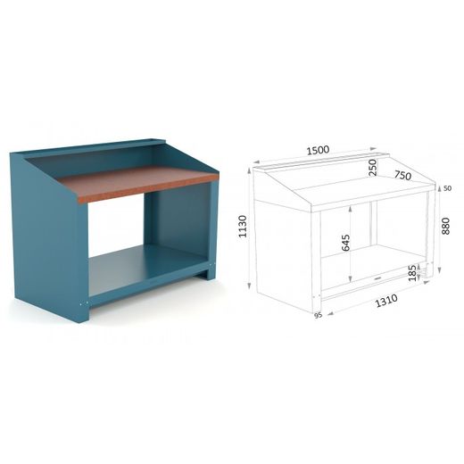 BANCO 1500X750X880MM.ENCIMERA DM 150 15 SD