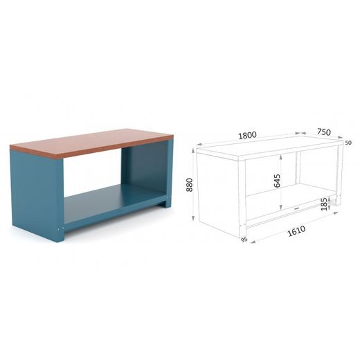 BANCO 1800X750X880MM.ENCIMERA DM 150 18 AD