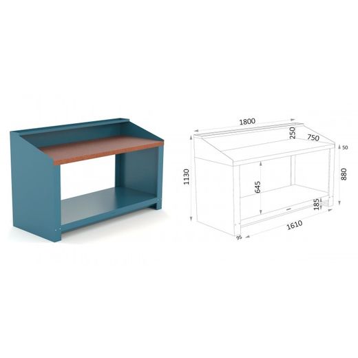 BANCO 1800X750X880MM.ENCIMERA DM 150 18 SD