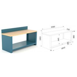 BANCO 2000X750X880MM.ENCIMERA CASTAÑO 150 20 PM