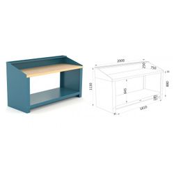 BANCO 2000X750X880MM.ENCIMERA CASTAÑO 150 20 SM