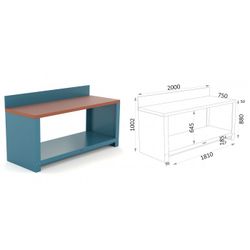 BANCO 2000X750X880MM.ENCIMERA DM 150 20 PD