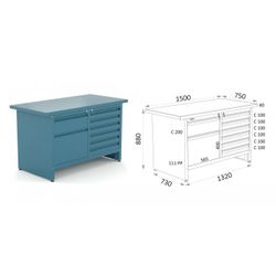 BANCO 6 CAJONES 111 C100 Y 1 CAJON 111 C200- 1 PUERTA 111 15 03 C
