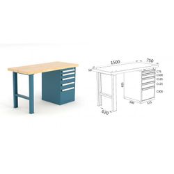 BANCO DE TRABAJO 1500X750X880MM 136 15 M1