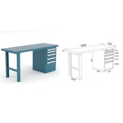 BANCO DE TRABAJO 1800X750X880MM 136 18 C1