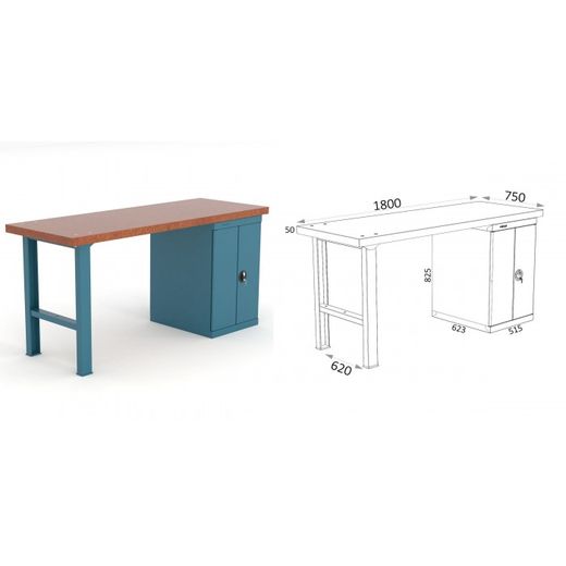 BANCO DE TRABAJO 1800X750X880MM 136 18 D11