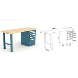 BANCO DE TRABAJO 1800X750X880MM 136 18 M1