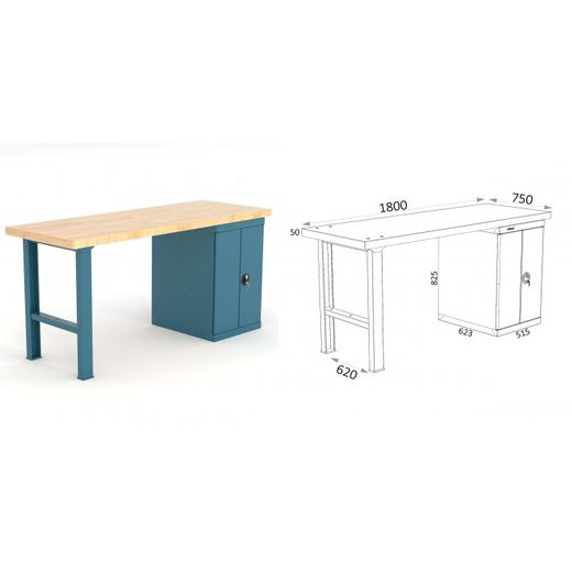 BANCO DE TRABAJO 1800X750X880MM 136 18 M11