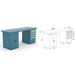 BANCO DE TRABAJO 2000X750X880MM 136 20 C21