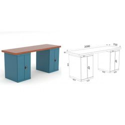 BANCO DE TRABAJO 2000X750X880MM 136 20 D22