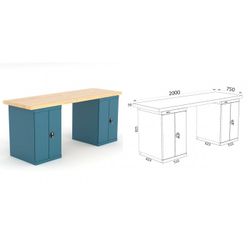 BANCO DE TRABAJO 2000X750X880MM 136 20 M22