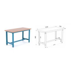 BANCO DE TRABAJO DESMONTABLE 1500X700X880 ENCIMERA EN DM DE 40MM