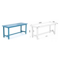 BANCO DE TRABAJO DESMONTABLE 2000X700X890 ENCIMERA EN CHAPA DE 50MM