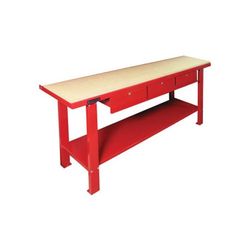 BANCO DE TRABAJO GR75 - ROJO 3 CAJONES