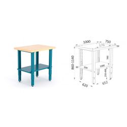 BANCO MADERA CASTAÑO PATAS GRADUABLES 1000X750X880