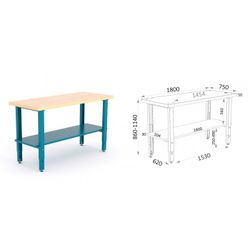 BANCO MADERA CASTAÑO PATAS GRADUABLES 1800X750X880