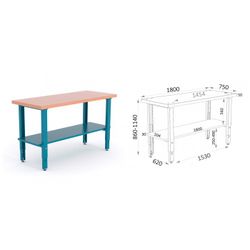 BANCO MADERA DM PATAS GRADUABLES 1800X750X880