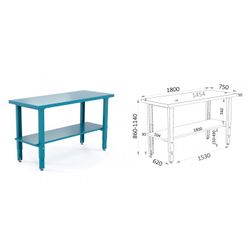 BANCO METALICO CON PATAS GRADUABLES 1800X750X880