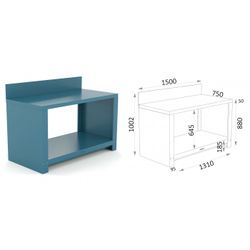 BANCO METALICO CON PESTAÑA 150 15 P