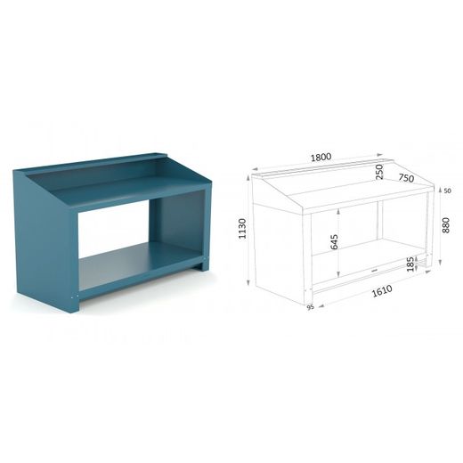 BANCO METALICO SOPORTE ARMARIO 110 150 18 S