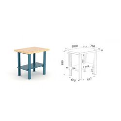 BANCO SOBRE MADERA 1000X750X880