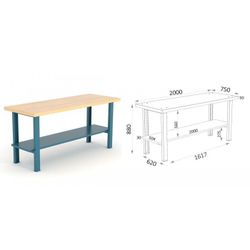 BANCO SOBRE MADERA 2000X750X880