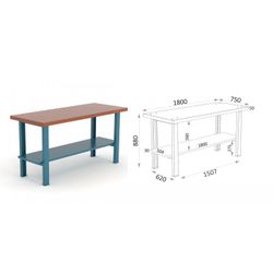 BANCO SOBRE MADERA DM 1800X750X880