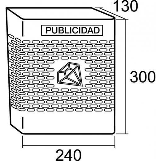 BANDEJA PUBLICIDAD DISEÑO VERTICAL AC INOXIDABLE