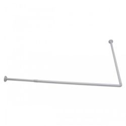 BARRA CORTINA BAÑO "L" EXTENSIBLE 80X90-180CM BLANCO