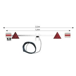 BARRA TELESCOPICA PARA REMOLQUE DE 1,4 A 2,1 M - LED
