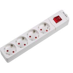 BASE 4 TOMAS CON TT INTERRUPTOR BLANCO