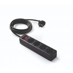 BASE 4 TOMAS TT C/INT.CABLE 1,5 M. NEGRO