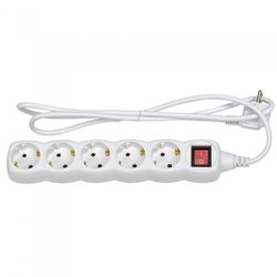 BASE 5 TOMAS TT INTERRUPTOR CABLE 1,5M 3G1 BLANCO