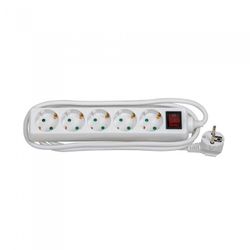 BASE 5 TOMAS TT INTERRUPTOR CABLE 2M 3G1,5 BLANCO