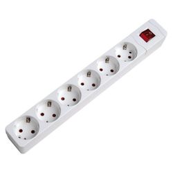 BASE 6 TOMAS CON TT INTERRUPTOR BLANCO