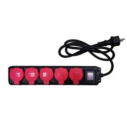 BASE ANTIHUMEDAD 5 TOMAS TT CON TAPA INTERRUPTOR CABLE 1,5M 3G1,5