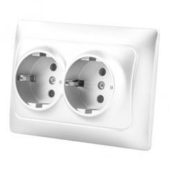 BASE DOBLE MONOBLOCK EMP.UNIVERSAL BLANCO 16A