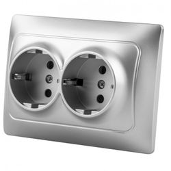 BASE DOBLE MONOBLOCK EMP.UNIVERSAL PLATA 16A