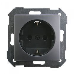 BASE ENCHUFE 2P+TT ALUMINIO