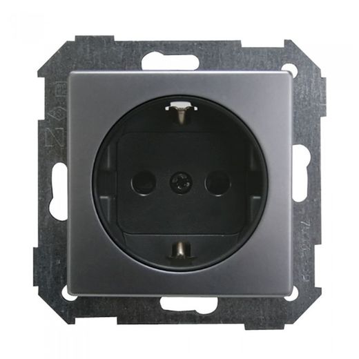 BASE ENCHUFE 2P+TT ALUMINIO