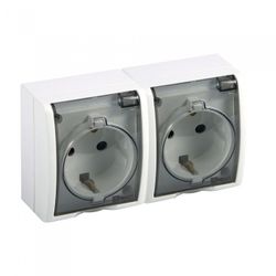 BASE ENCHUFE DOBLE BLANCO