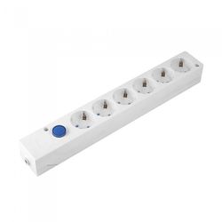 BASE MULTIFIX 6 TOMAS CON INTERRUPTOR BLANCO