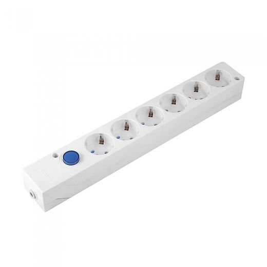 BASE MULTIFIX 6 TOMAS CON INTERRUPTOR BLANCO