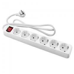 BASE ONLEX BLANCA 6TOMAS CABLE/INT.1,5MT