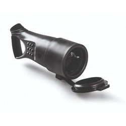 BASE TT 16A-250V C/TAPA GOMA NEGRO CON TIRADOR