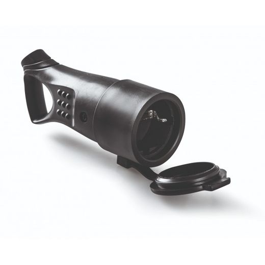 BASE TT 16A-250V C/TAPA GOMA NEGRO CON TIRADOR