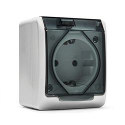 BASE TT LATERAL ESTANCO 16A-250V BLANCO
