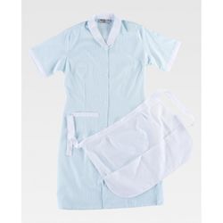 BATA ENTALLADA MANGA CORTA REF.B6300 CELESTE+BLANCO T-S