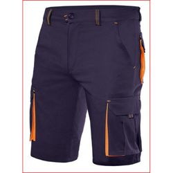 BERMUDA STRETCH BICOLOR AZUL MARINO/NARANJA FLÚOR T-46